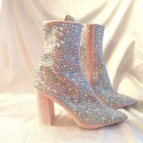 Jeffrey Campbell Shoes - Jeffrey Campbell Pink Crystal suede boots. NEW!